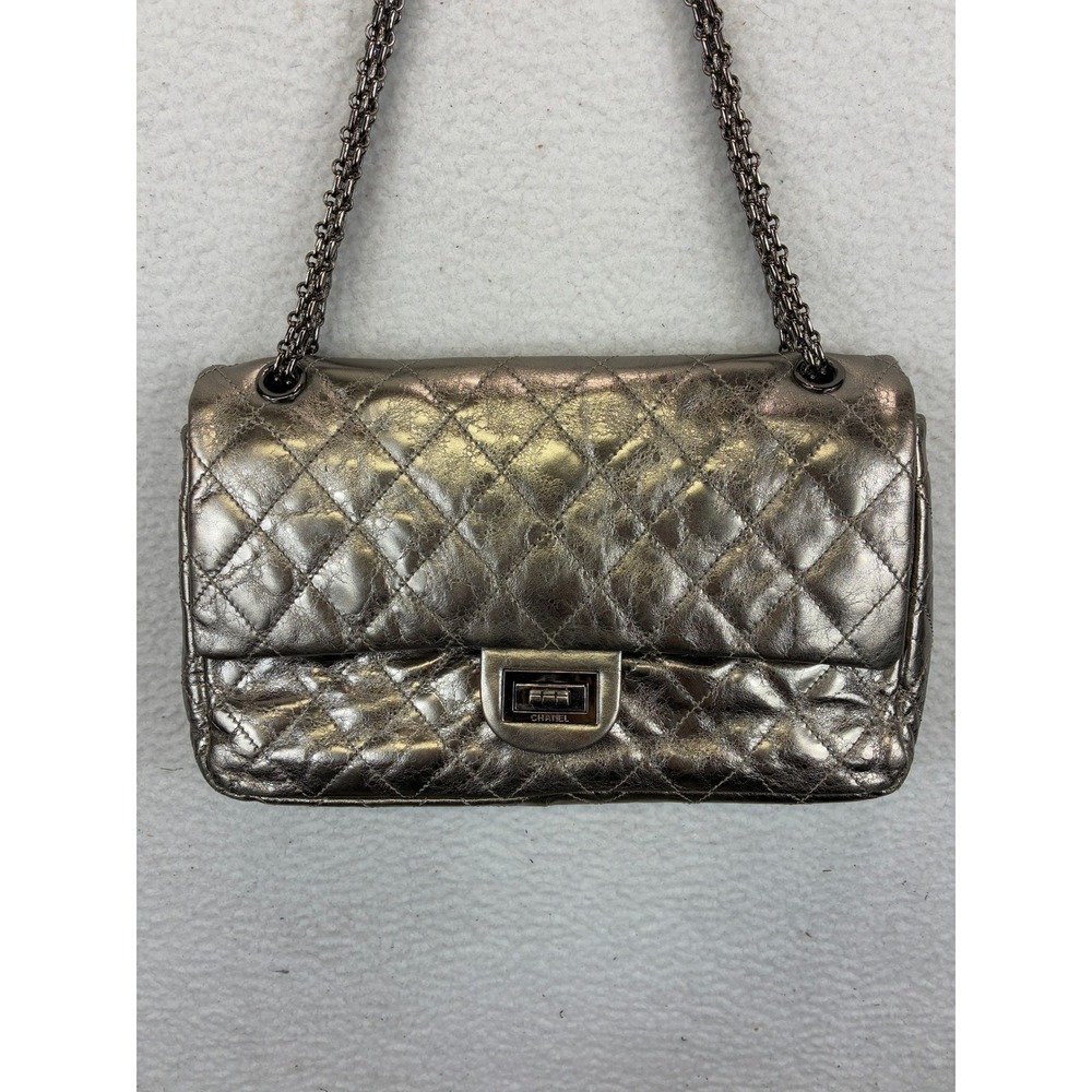 Chanel Metallic Quilted Aged Leather Reissue Shoulder Bag - Picture 2 of 16